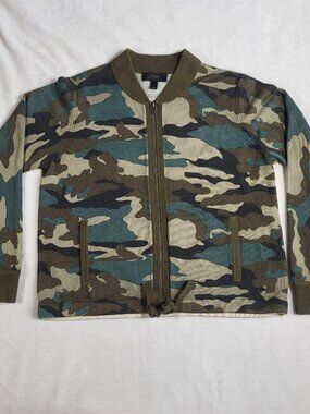 J. Crew Camo Sweater Jacket - Medium